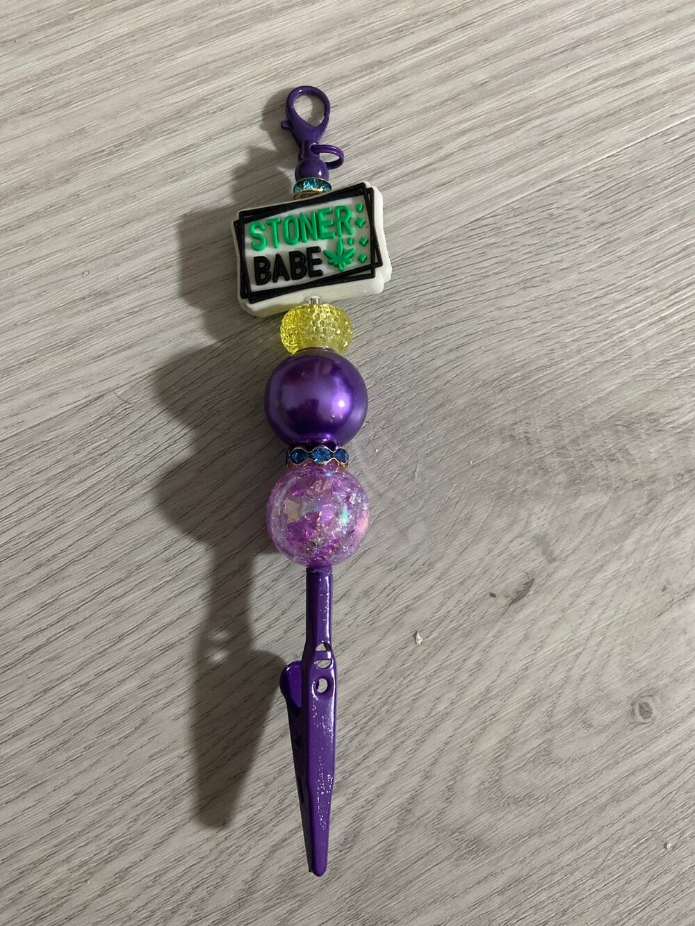 Purple stoner babe roach clip
